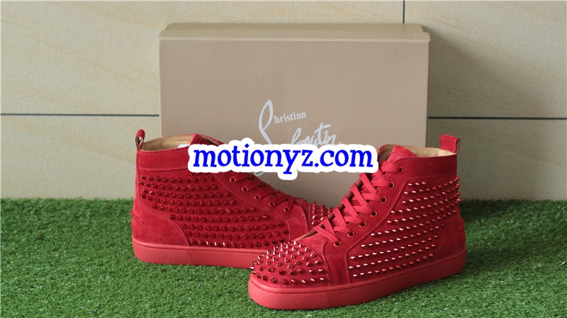 Super High End Christian Louboutin Flat Sneaker High Top Red(With Receipt)